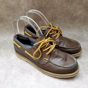 Tommy Hilfiger Big Boys Gregg Boat  Sz 3 M Brown  Slip On Loafer Boat Shoes
